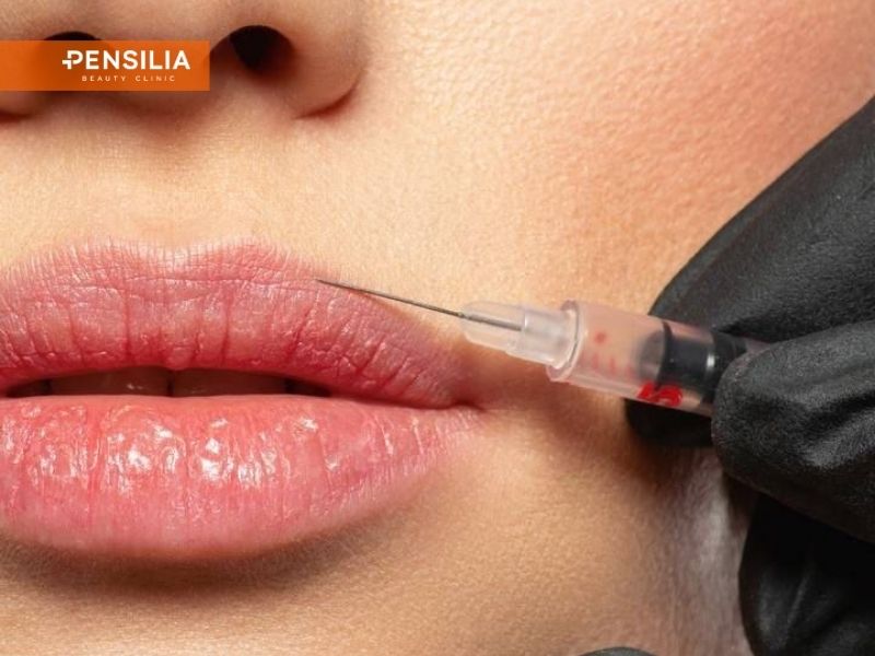tiêm filler môi bao lâu thì vào form – bác sĩ thực hiện tiêm filler HA tạo hình đường viền môi tự nhiên