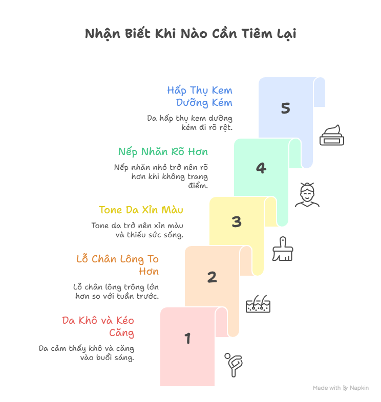 dấu hiệu nhận biết cần tiêm meso lại – da khô lỗ chân lông to tone xỉn màu sau tiêm meso