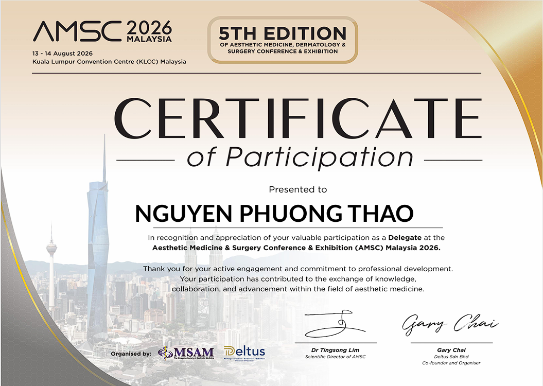 amsc malaysia 2026 certificate bác sĩ nguyễn phương thảo