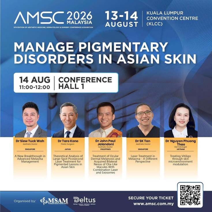 ThS.BS CKII Nguyễn Phương Thảo tại AMSC Malaysia 2026 với chủ đề điều trị bạch biến