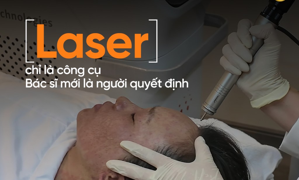 Bác sĩ da liễu trực tiếp thăm khám và điều trị nám bằng công nghệ laser chuẩn y khoa.