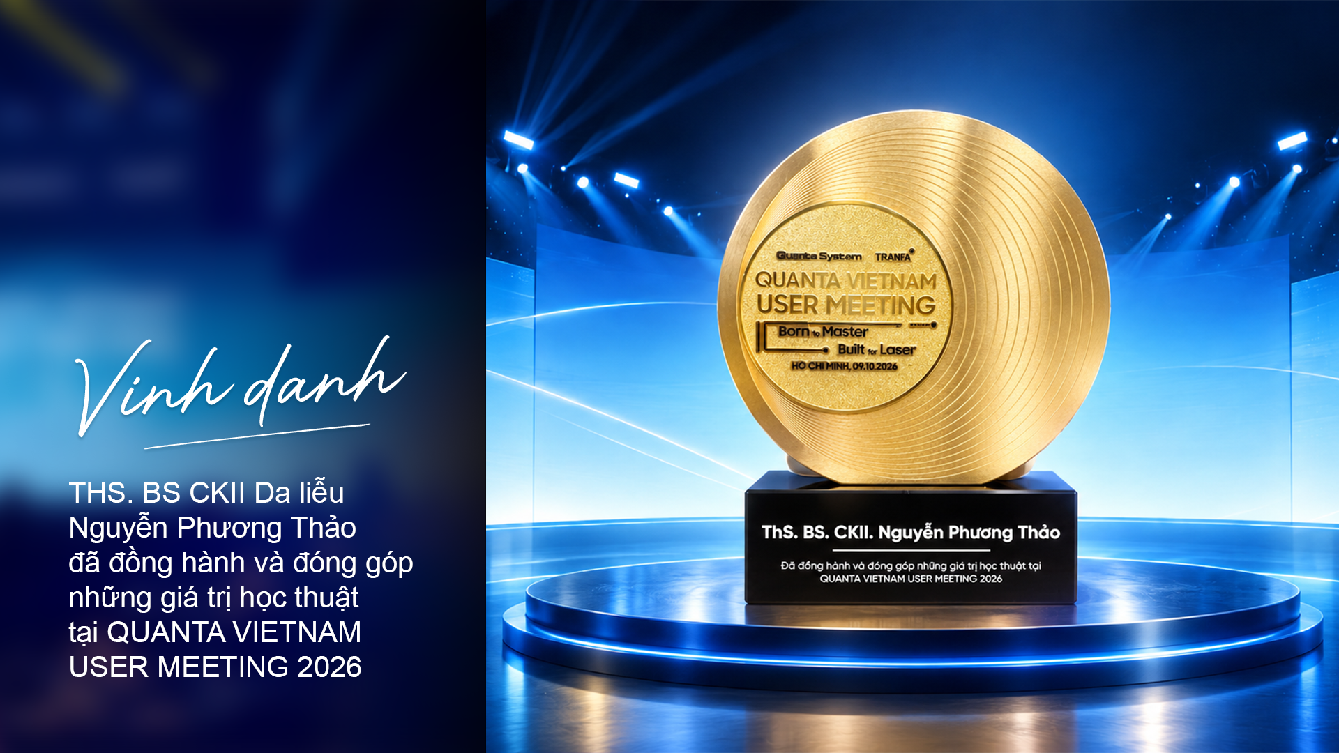 BS Nguyễn Phương Thảo chia sẻ cách tiếp cận điều trị nám tại Quanta Vietnam User Meeting 2026