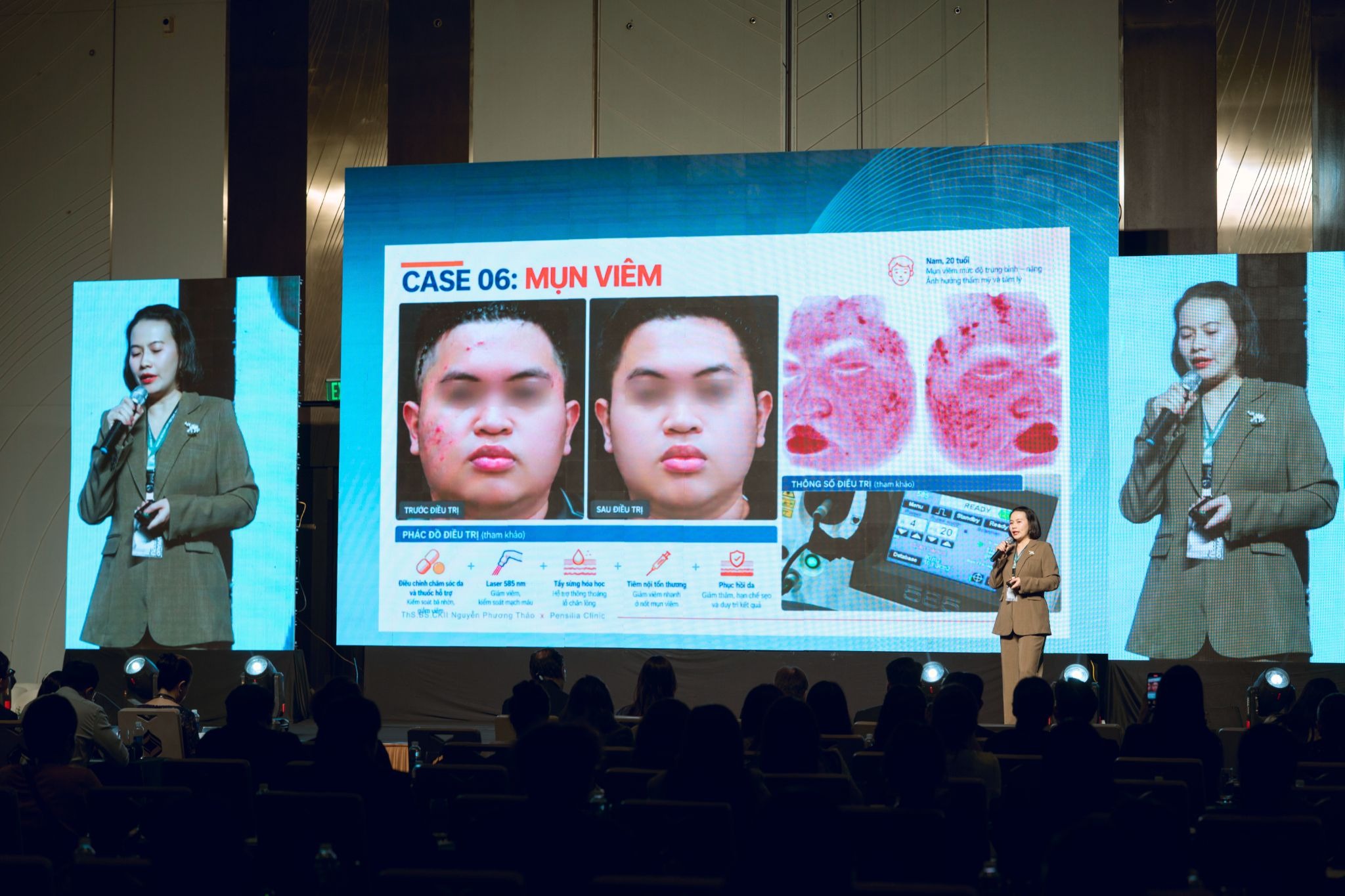 Các trường hợp lâm sàng trước và sau điều trị được giới thiệu trong bài báo cáo