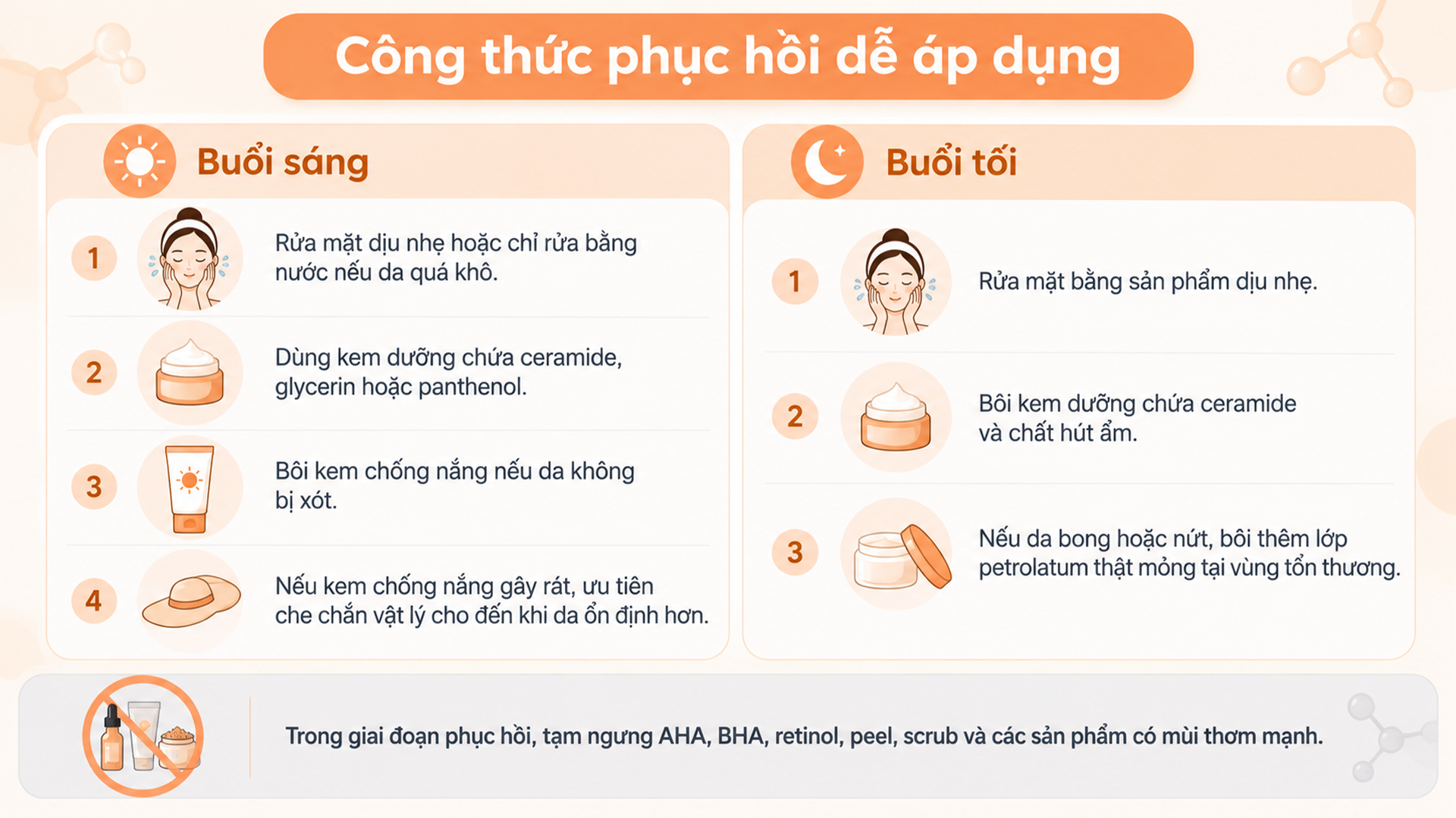 công thức phục hồi phục hồi hàng rào da: ceramide, glycerin và những lựa chọn phù hợp