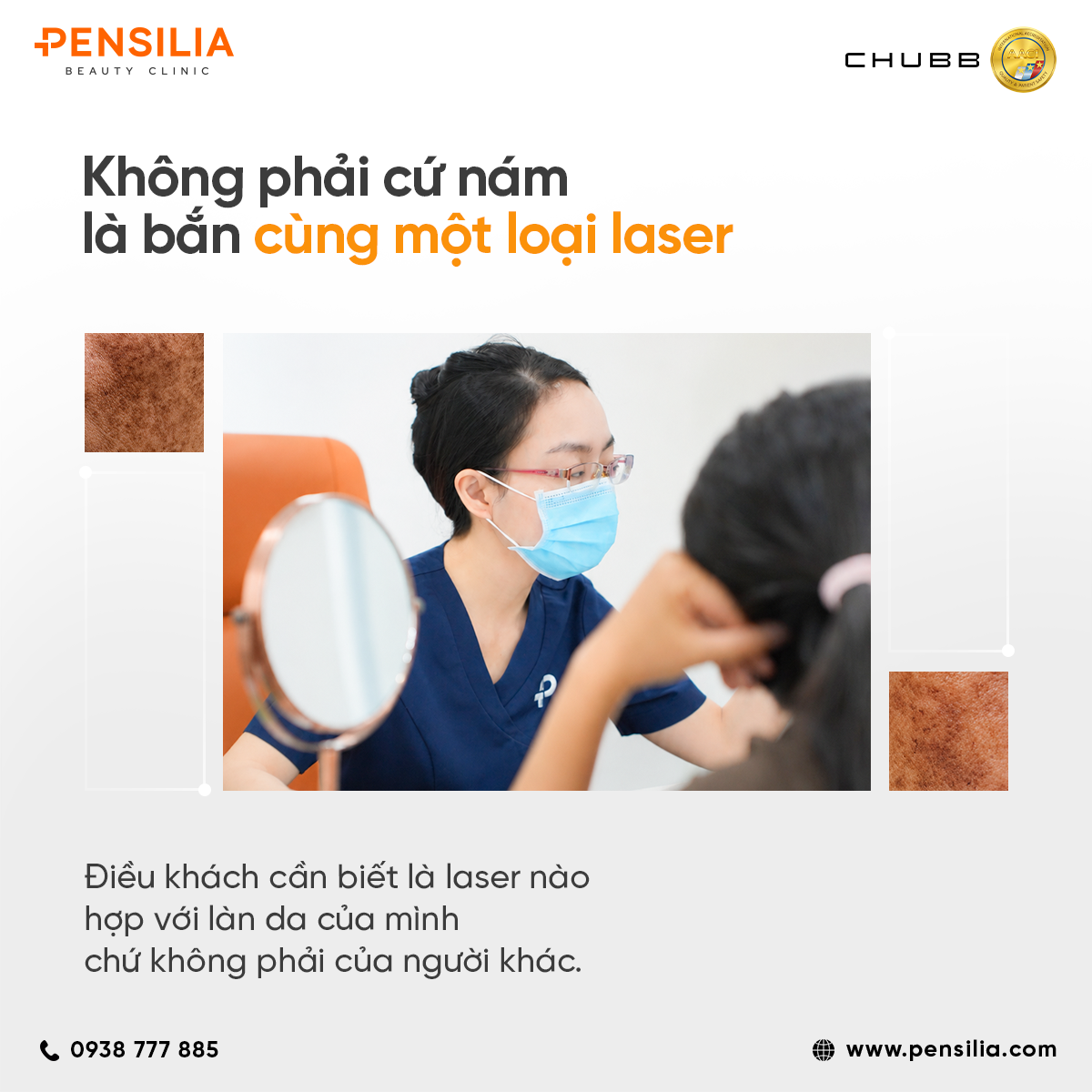 Bác sĩ da liễu Pensilia đang soi da và tư vấn phác đồ điều trị nám cá nhân hóa cho khách hàng