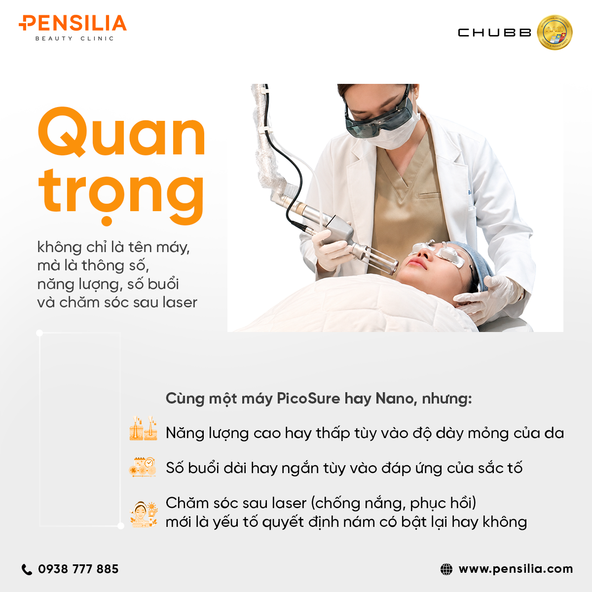 Bác sĩ da liễu Pensilia trực tiếp chiếu laser PicoSure điều trị nám cho bệnh nhân