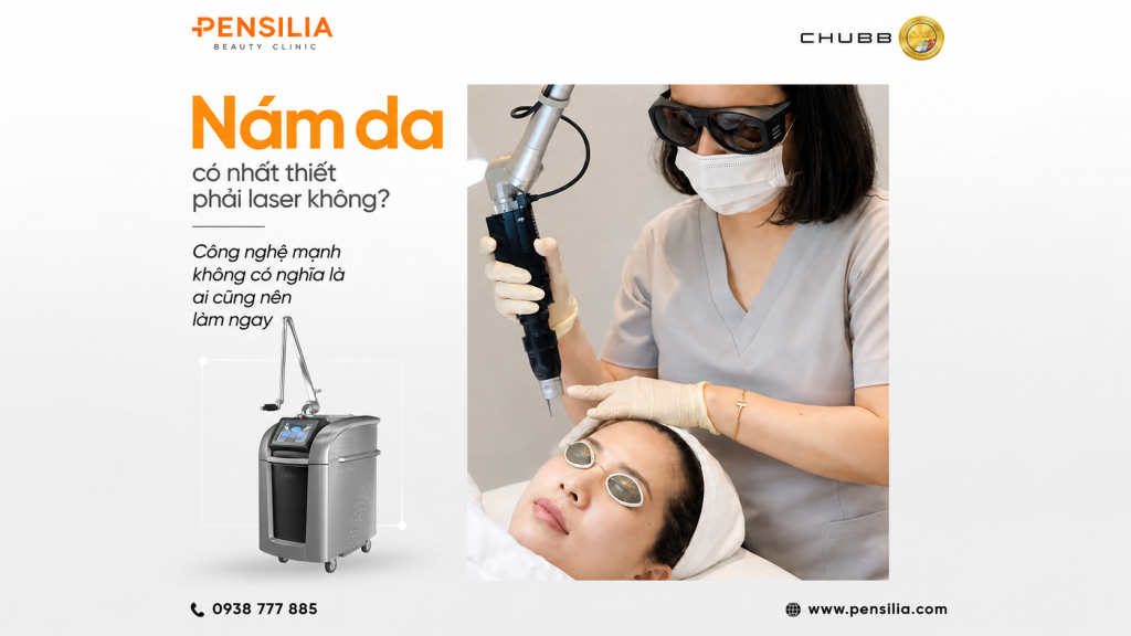 Bác sĩ da liễu Pensilia đang tư vấn và thực hiện liệu trình điều trị nám cho khách hàng